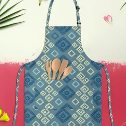 ArtzFolio Blue & Yellow Printed Cotton Aprons-42
