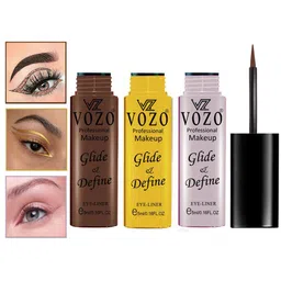 VOZO Set Of 3 Glide & Define Infusion Essential Liquid Eyeliner- 5ml Each- Shade- 06-10-11 image 2