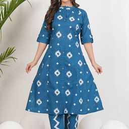 Amayra Women Printed Regular Pure Cotton Kurta with Trousers-picture-48
