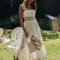 all about you Embroidered Fit & Flare Midi Dress-image-31