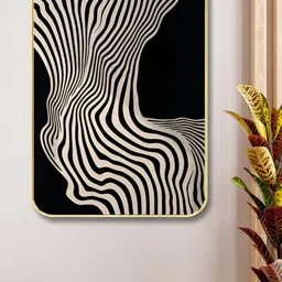 Aura Black & Beige Abstract Wooden Wall Art-31