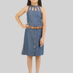 BEING NAUGHTY Denim Fit & Flare Dress-picture-31