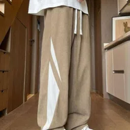 KPOP Men Colourblocked Printed Relaxed Trousers-image-95