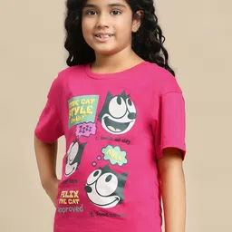 Kids Ville Girls Printed Pure Cotton Tshirts-picture-30