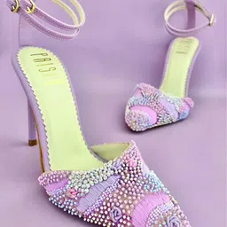 House of Prisca Embellished Party Stiletto Sandals-18