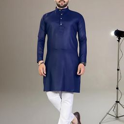 AWM Men Cotton Solid Straight Kurta-image-98