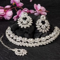 VATSALYA creation White Alloy Jewellery Set-image-60