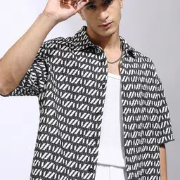 HIGHLANDER Men Geometric Printed Oversized Shirt-image-27