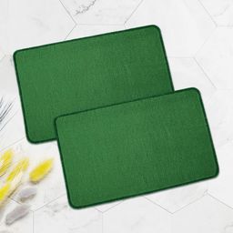 Kuber Industries Green 2 Pieces Microfiber Anti Skid Door Mats-84