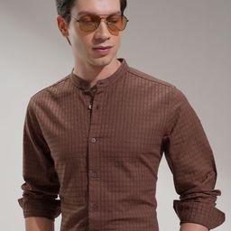 HIGHLANDER Men Comfort Slim Fit Opaque Casual Shirt-picture-18