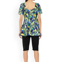 Aarika Plus Size Leaf Printed Swim Suit With Cap image 2