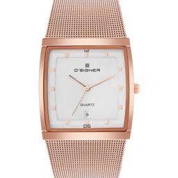 D'SIGNER Men Rectangular Dial & Stainless Steel Textured Straps Analogue Watch 856RGM.2G-picture-14