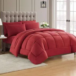 Doristyle Maroon Microfiber Heavy Winter 500 GSM Double Bed Quilt-picture-29