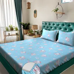 Myntra Elegant Homes Cartoon Characters Printed 400 TC King Bedsheet with 2 Pillow Covers-picture-9