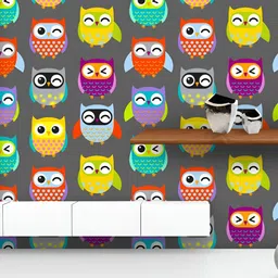 ArtzFolio Printed UV-Resistant Anti-Bacterial Owls Pattern Peel & Stick Wallpaper-image-49