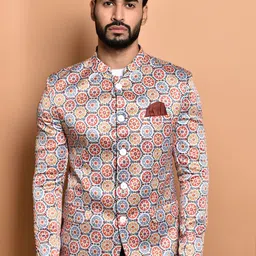 PRINTINDIA Printed Bandhgala Blazer-image-9