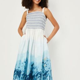 max Women Tie and Dye Dyed Gathered Sleeveless Fit and Flare Midi Dress-image-57