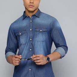 Indian Terrain Chiseled Skinny Fit Faded Opaque Casual Shirt-picture-20