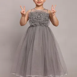 Toy Balloon kids Girls Embellished Applique Net Fit & Flare Maxi Dress-36