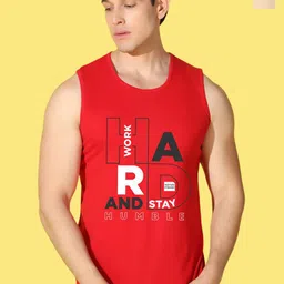 WOOSTRO Pack Of 2 Printed Combed Cotton Gym Vests - VWS26(ENJOY RUST)(HARD RED)-image-42