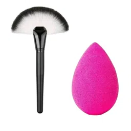 skrynnzer Set Of 2 Fan Brush & Sponge Puff-8