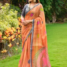 Anouk Rustic Zari Block Print Saree-20