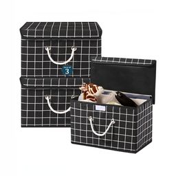 Aura Black Set of 3 Reusable Drawer Organiser Organisers-46