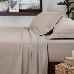 MASPAR Emmie Beige Yarn Dyed King Bedsheet With Pillow Case - 2.75 x 2.75 m-image-100