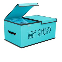 Kuber Industries Green & Black Printed 2 Partition Drawer Organiser-50