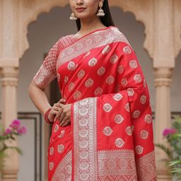 Anouk Ethnic Motifs Zari Silk Blend Heavy Work Banarasi Saree-picture-39