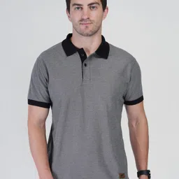 John Peters Men Bio Finish Solid Polo Collar Cotton T-shirt-picture-21
