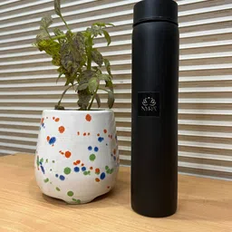 Nyra Kitchenware Black Single Stainless Steel Solid Single Wall Vacuum Water Bottle-image-84