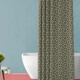 ArtzFolio Black & Yellow Floral Printed Waterproof Shower Curtain-image-98
