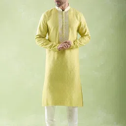 Arihant Rai Sinha Floral Embroidered Pure Silk Kurta with Churidar-picture-13