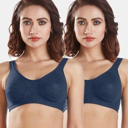 Sonari Pack of 2 Blue Non Padded Double Layer Minimizer Bra-25