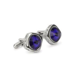 Alvaro Castagnino Silver-Toned & Blue Cufflink-image-104