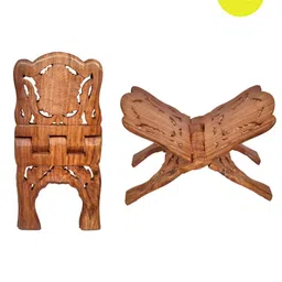Classical Youth Brown Sheesham Wooden Foldable Holy Book Stand-image-41