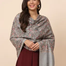 Pashmoda Embroidered Pure Wool Shawl-picture-51