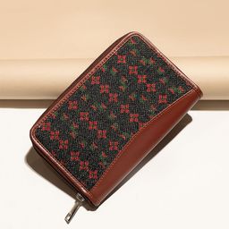 ZOUK Women Black & Red Floral Printed Zip Around Wallet with SIM Card Holder-17