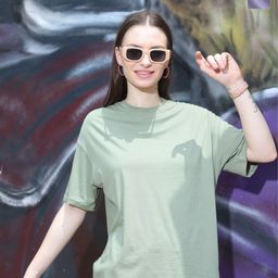TITTLI Pack Of 2 Drop-Shoulder Sleeves Pure Cotton Longline Oversized T-shirt-image-96