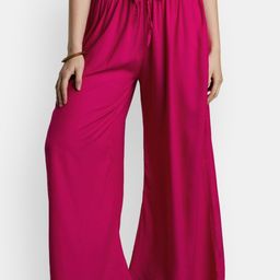 VEDANA Women Pink Palazzos-image-89