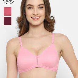 Floret Pack Of 3 Pink & Burgundy T-shirt Bras-95
