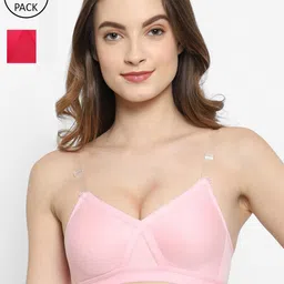 Floret Set-2 Pink& Magenta Minimizer Bra-image-58