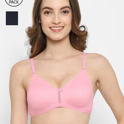 Floret Pack of 2 Pink & Navy Blue T-shirt Bras-24