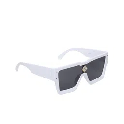 SCAGLIA Unisex Grey Lens & White Oversized Sunglasses with UV Protected Lens-18