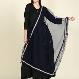 Dupatta Bazaar Ruffle and Lace Embellished Border Dupatta-15