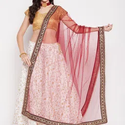 Clora Creation Ethnic Motifs Embroidered Dupatta With Sequinned-68