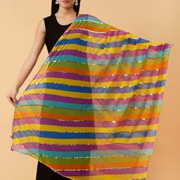 Moda Chales Striped Sequinned Dupatta-picture-33