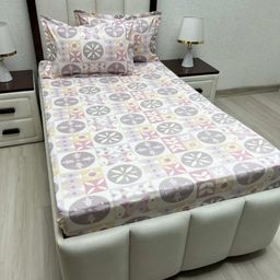 Pure Decor White & Pink 200 TC Single Bedsheet with 2 Pillow Covers-image-14