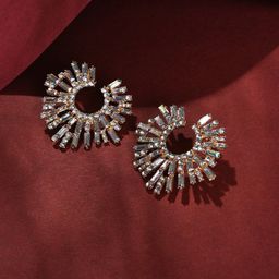 SOHI Women Silver-Plated Designer Stone Studs Earring-image-72